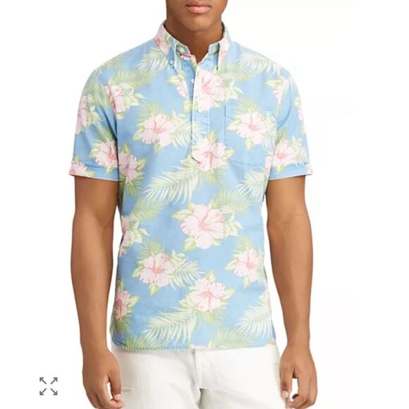 Polo Ralph Lauren Floral Slim Fit Hawaiian Short Sleeve Collared Shirt - Picture 1 of 11